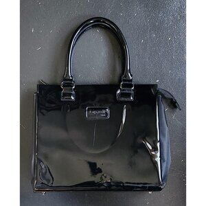 Lipault paris Black Patent Leather and Vinyl Travel Tote